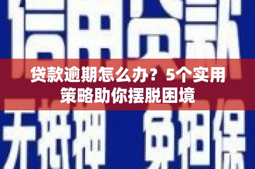 水林贷款逾期怎么办？5个实用策略助你摆脱困境