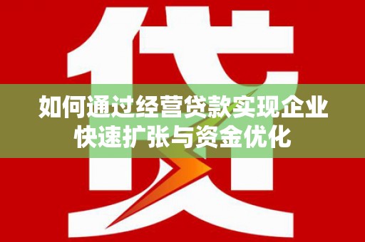 荔湾如何通过经营贷款实现企业快速扩张与资金优化