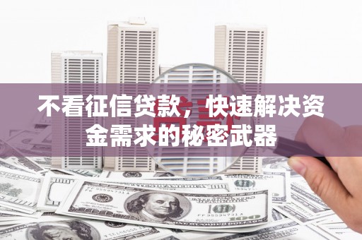 狮潭不看征信贷款，快速解决资金需求的秘密武器