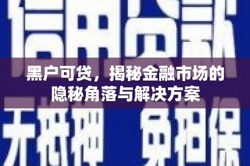 沙坡头黑户可贷，揭秘金融市场的隐秘角落与解决方案