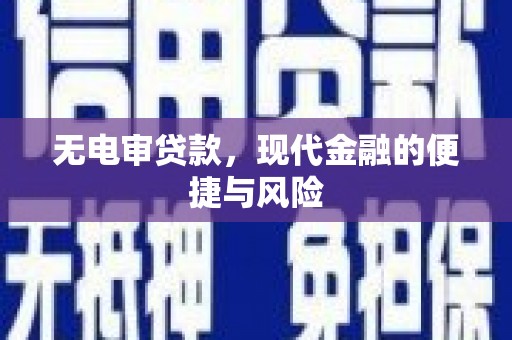 磐安无电审贷款，现代金融的便捷与风险