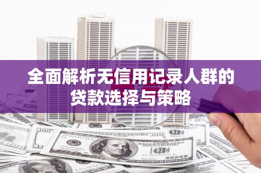 柳东全面解析无信用记录人群的贷款选择与策略
